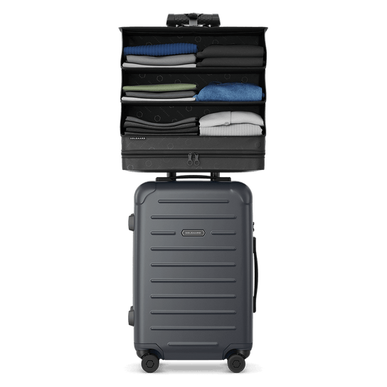 Medium gray Carry-On Closet Lite suitcase with closet system