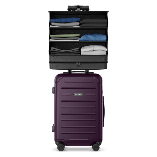 Medium purple Carry-On Closet Lite suitcase with closet system