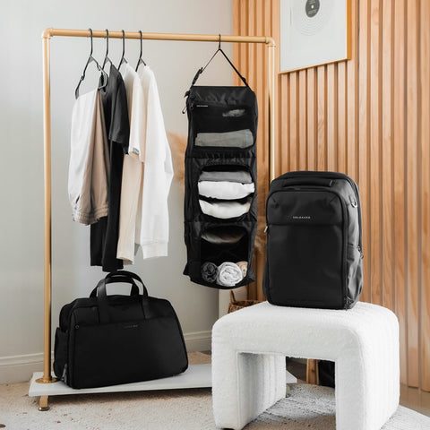 Black The Venture Backpack and Voyager Weekender luggage 